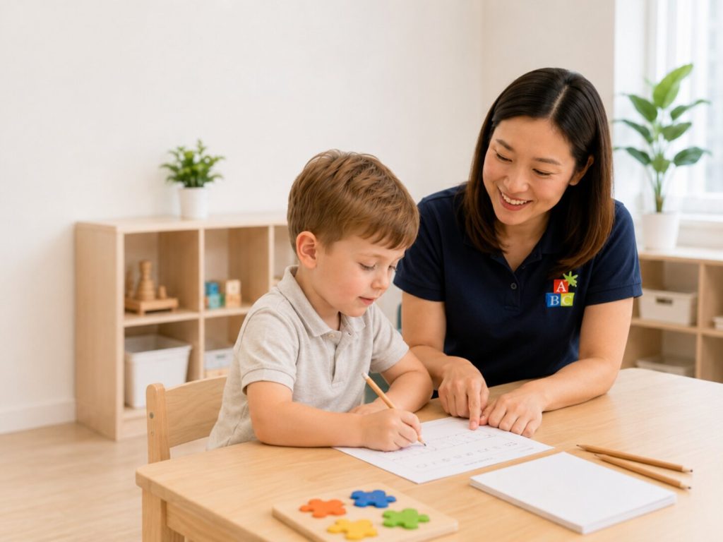 Child engaged in ABA therapy session at ABC Learning Centre